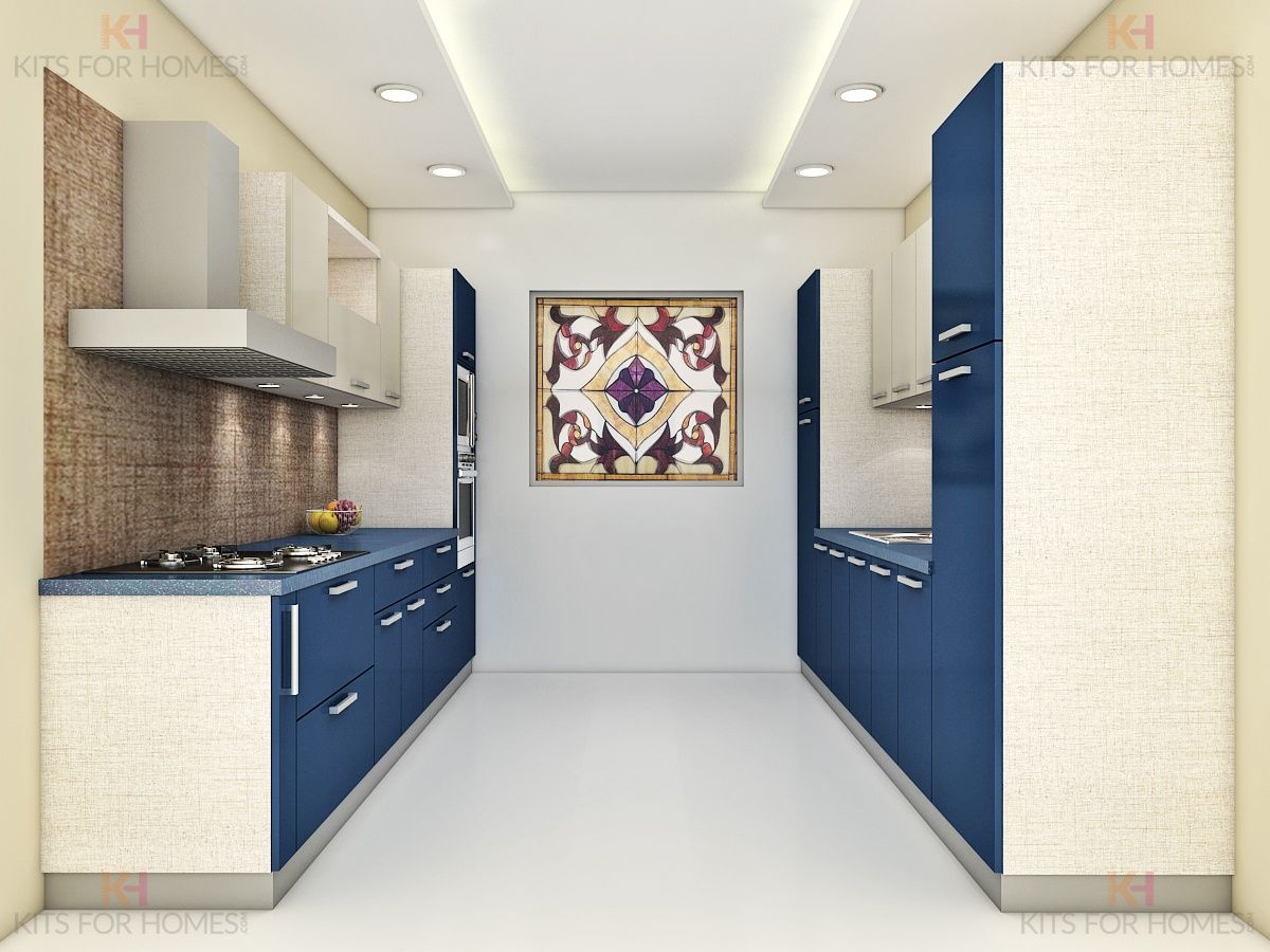 parallel shaped kitchen design
